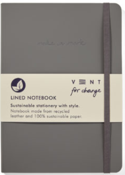 Recycled Leather A5 Notebook – Elephant Grey